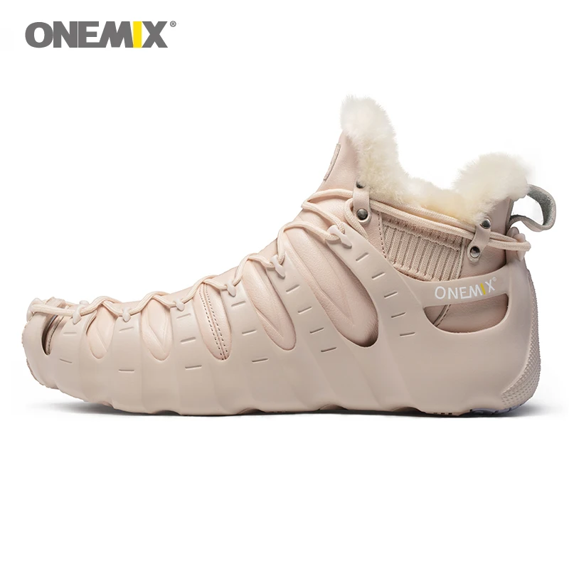 Acheter Onemix Bottes D hiver Pour Hommes et Femmes De Mode Chaussures de Marche En Plein Air Trekking Chaussures Pas de Colle Sneakers Maintien Au Chaud Chaussures