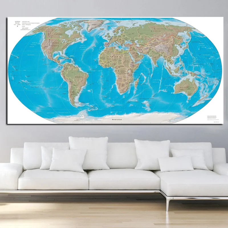 Abstract Modern Globe World Map Canvas Painting HD Print On Canvas Art Wall Picture for Office Meeting Room School Cuadros Decor (2)