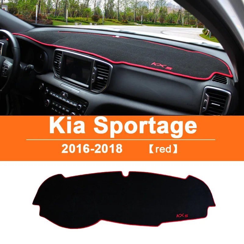 Для Kia Sportage QL LHD чехлы на приборную панель автомобиля Избегайте светильник накладка тент подушка коврик ковры отделка протектор Аксессуары - Название цвета: Red Side
