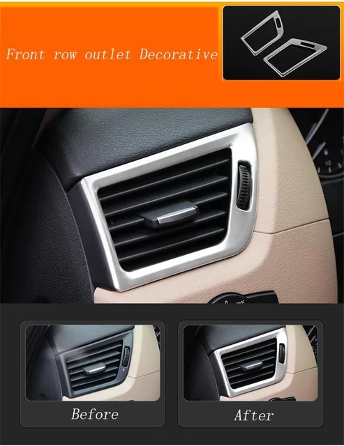 Автомобильный Стайлинг навигационная панель управления кондиционер декоративная рамка выпускного отверстия наклейки крышка Накладка для BMW X1 E84 авто аксессуары - Название цвета: Silver