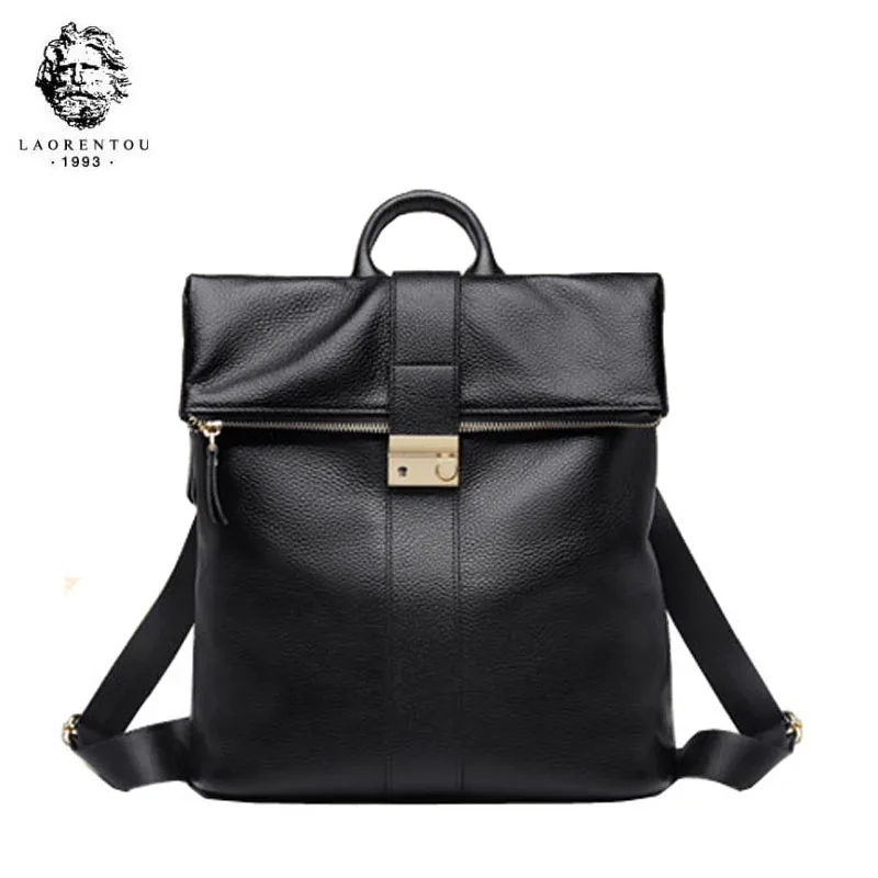 

LAORENTOU high quality fashion luxury brand leather backpack female 2019 new fashion wild large capacity soft leather backpack l