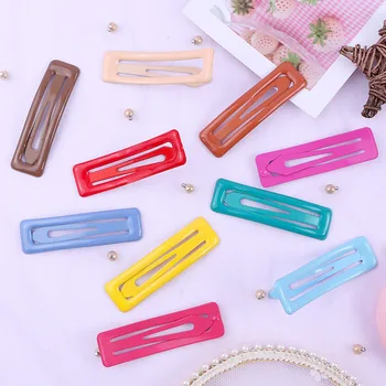 

2pcs 7cm Big Snap Hair Clips Metal Barrettes Cute Haipins Candy Color Square Hair Pins Children Women Girls Hair Accessories