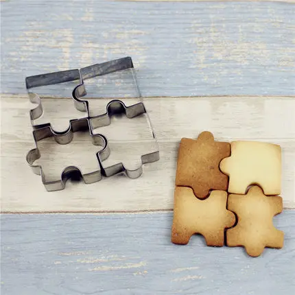 

4Pcs/set Cookie Puzzle Shape Stainless Steel Cookie Cutter Set DIY Biscuit Mold Dessert Bakeware Cake Mold