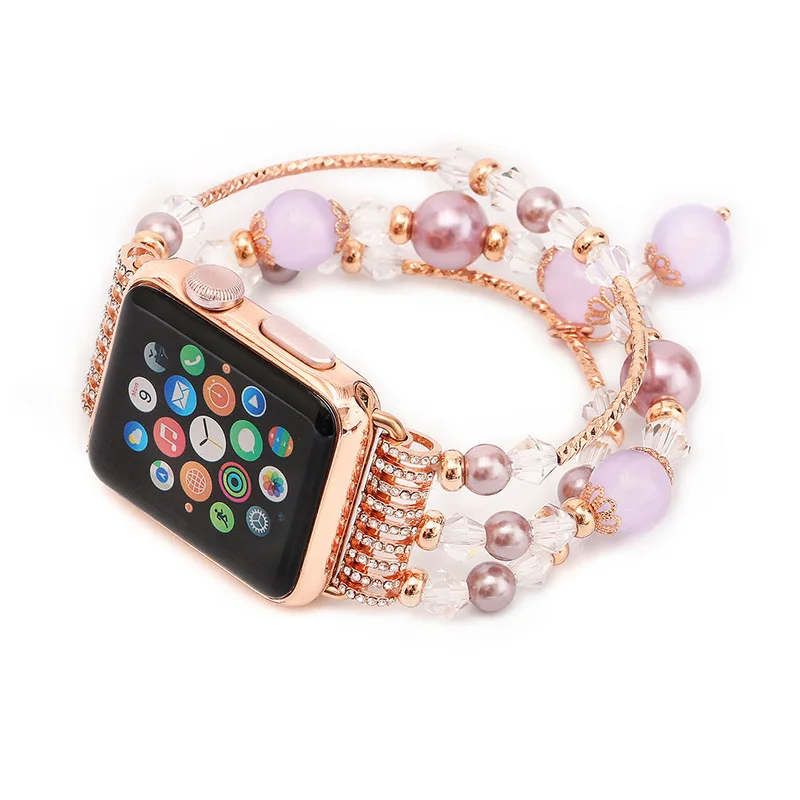 

For cartier iphone iwatch Apple Watch Belt Colorful Jewelry Onyx Bracelet strap 38mm 42mm Crystal Wrist watch band Series 1 2 3