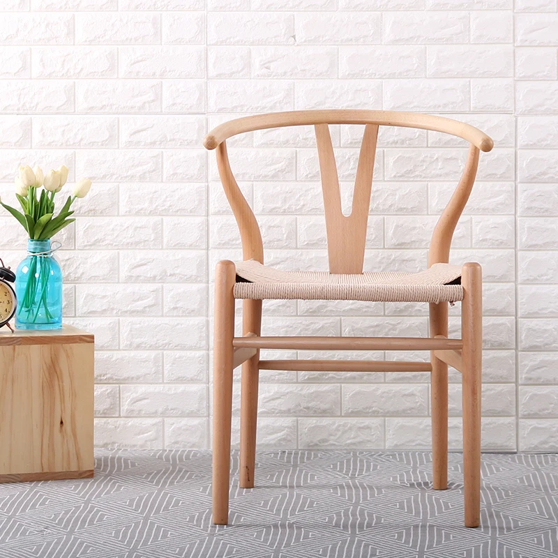 Réplica Cadeira Hans Wegner Y contemporâneo e minimalista e moderno de madeira maciça cadeira de jantar cadeira de madeira de faia Mobília da Sala de Jantar