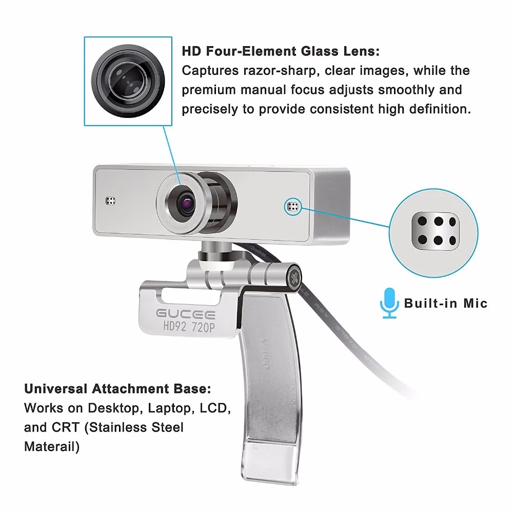Webcam 960p Gucee Hd92 Web Camera For Skype With Built In Hd Microphone 1280 X 960p Usb Plug N Play Web Cam Widescreen Video Web Camera Camera For Skypewebcam 7p Aliexpress