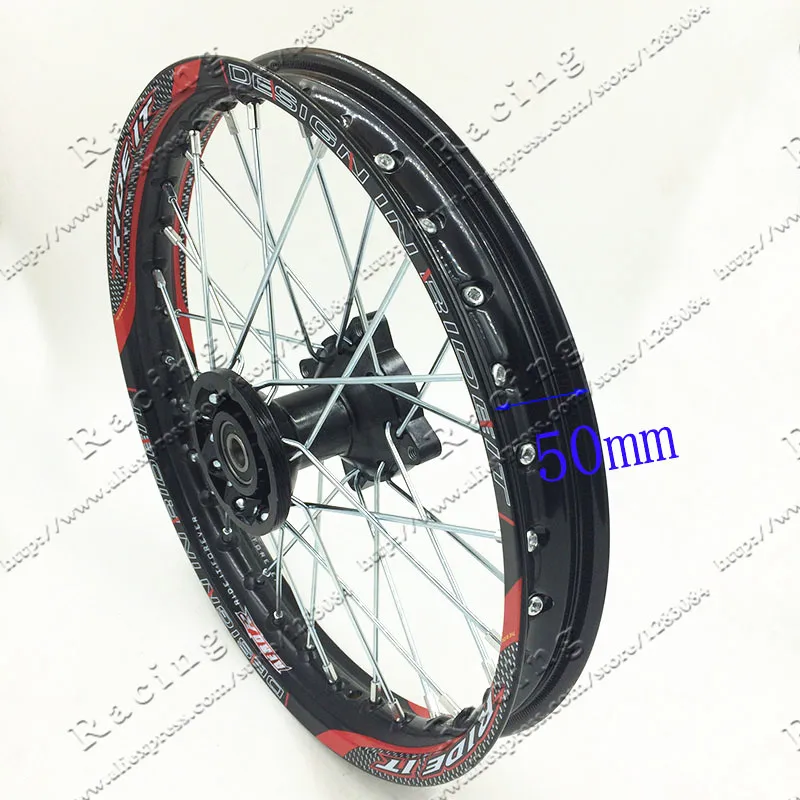 Black Pit Bike Racing 14 Inch Alloy Front Wheel Rim with 32 holes fit