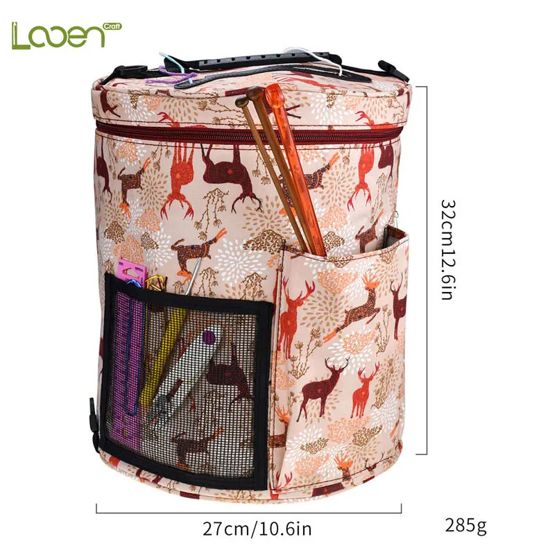 Набор крючков для вязания крючком Looen с сумкой для хранения пряжи милая сумка для вязания жирафа с вязаными спицами пустая сумка для шитья