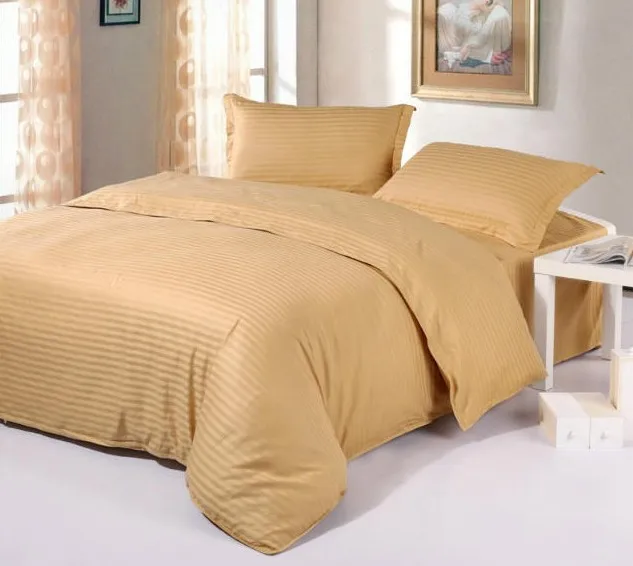 Bedding set Cotton bed sheets Solid Striped Camel bedspread quilt duvet
