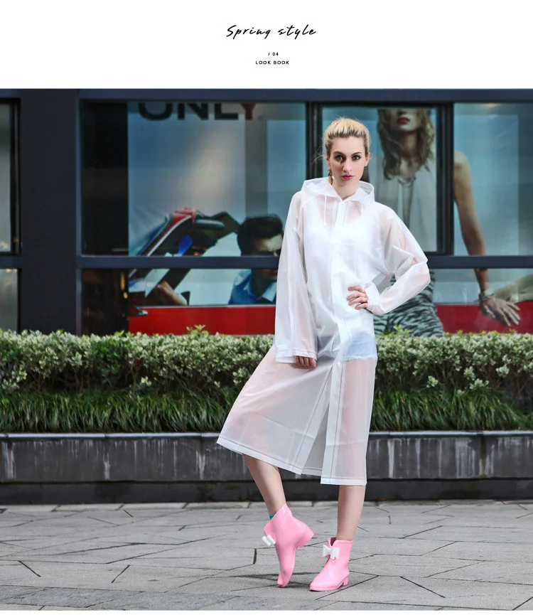 Women transparent rain coat poncho 