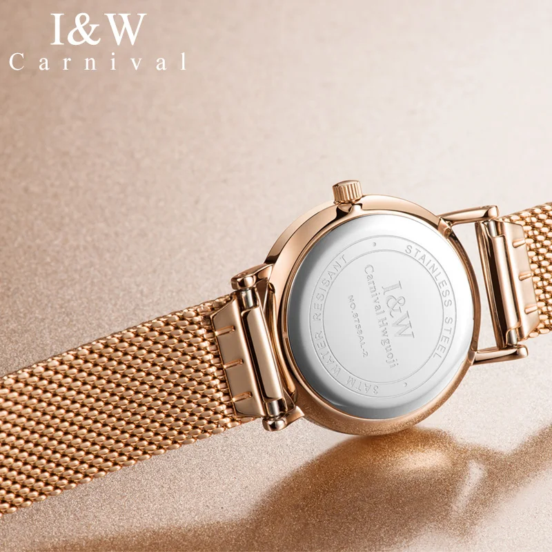 I& W простые кварцевые часы для женщин Карнавал дамы Лидирующий бренд Роскошные наручные часы с бриллиантами водонепроницаемые наручные часы золотые часы relogio feminino