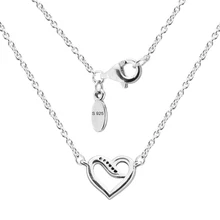 Ленты любви подвески ожерелья с прозрачным кубическим цирконием 925 стерлингового серебра ювелирные изделия