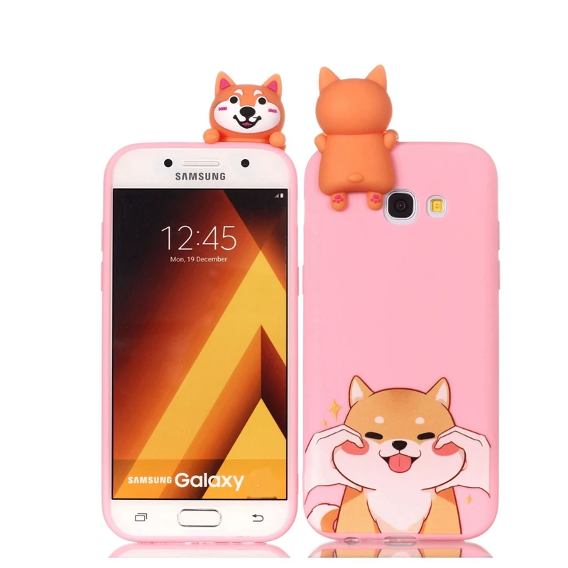 Etui для samsung Galaxy A5 2017 чехол телефона 3D Единорог Panda собачий силиконовый на СПС Coque A3
