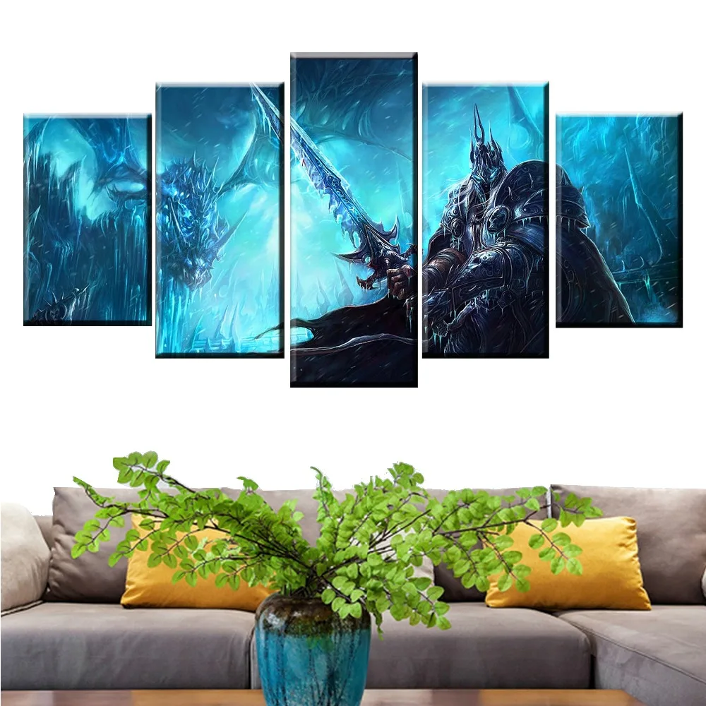  5 Pieces Video Game WOW DOTA 2 Painting Poster And Prints Modern Decorative Mural Art Room Wall Dec