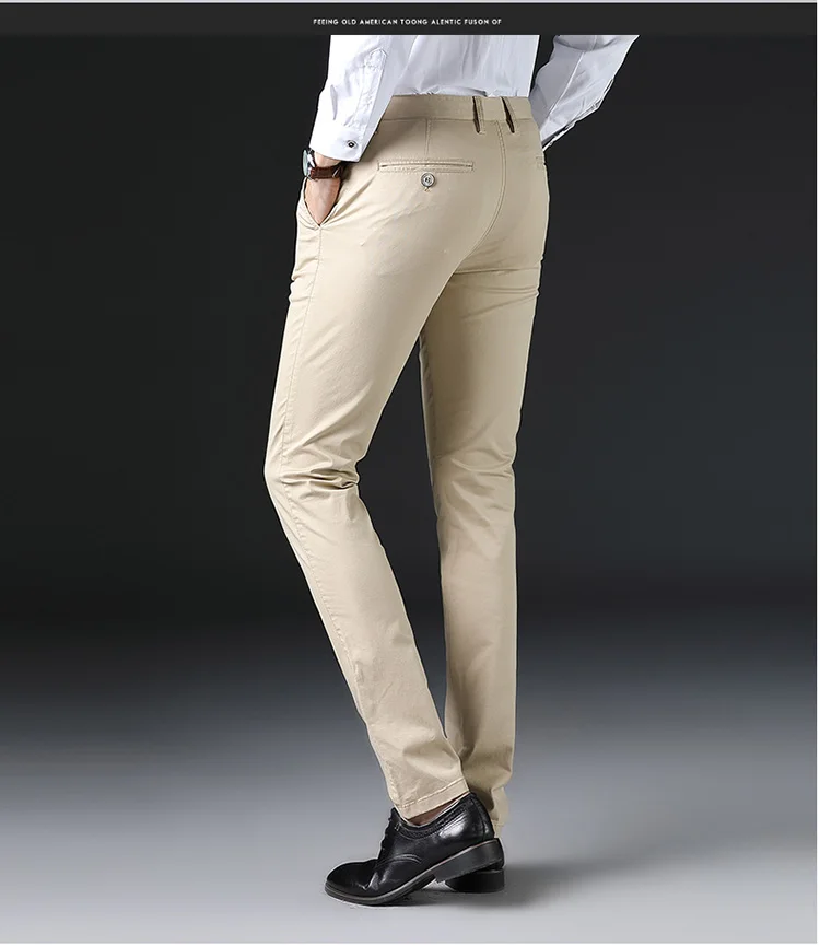 Мужская одежда, костюм, брюки/мужские высококачественные тонкие брюки для отдыха/мужские высококачественные однотонные облегающие деловые брюки