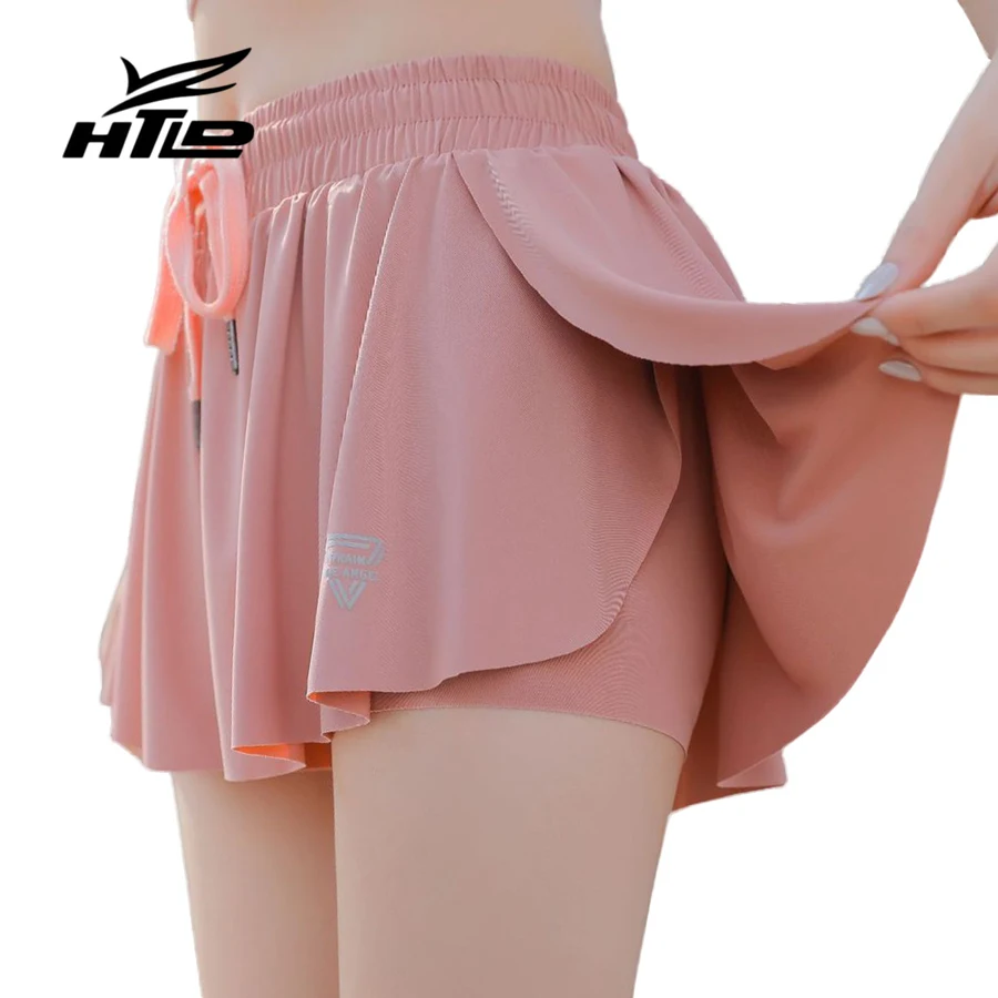 

HTLD Loose Quick Dry Summer Short Shorts Women Seamless Double Layer Fitness Shorts Femme 2 In 1 Workout Shorts Joggers Casual