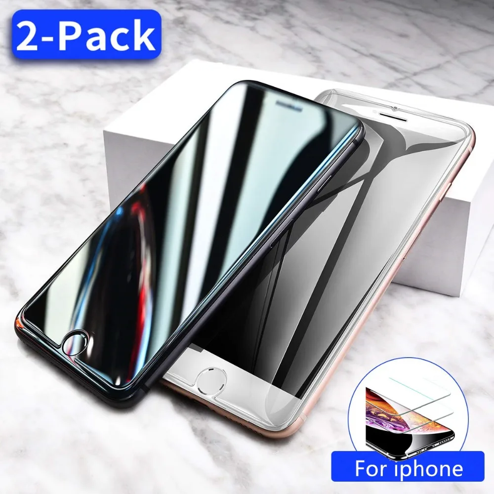 Закаленное Стекло Экран Защитная пленка для iphone XS MAX XR X 7 8 6 S Plus 5 5S SE Передняя