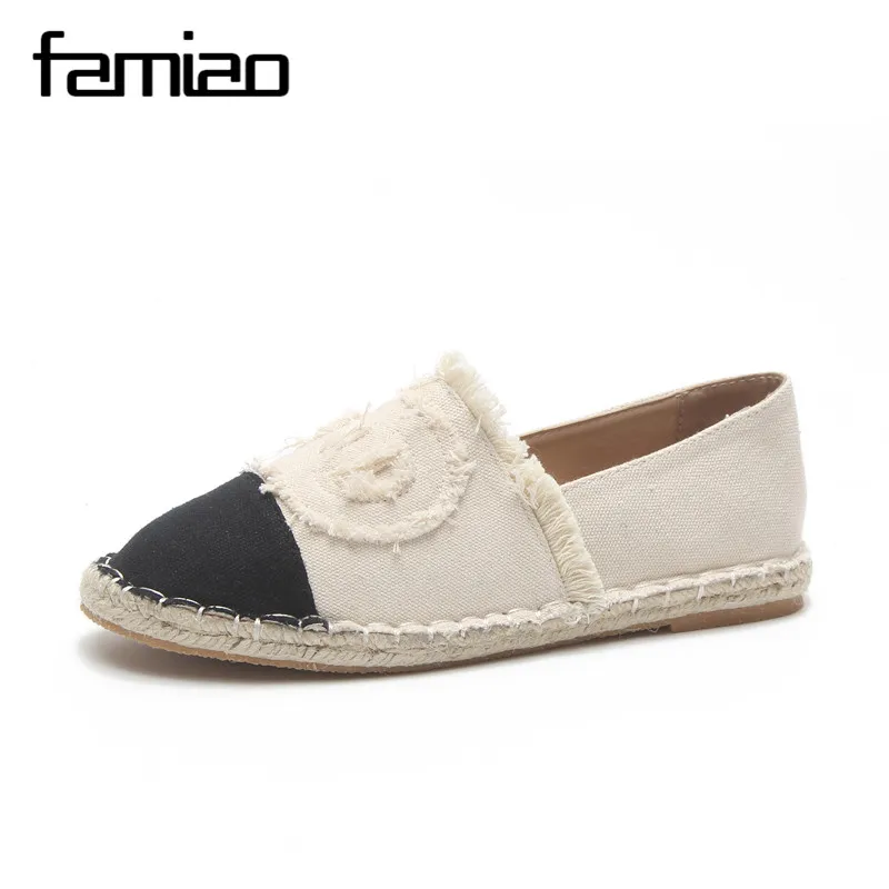

FAMIAO 2018 New Loafers Weave Straw Ballet Flats Casual Fisherman Shoes Woman Slip On Comfort Solid Women Shoes