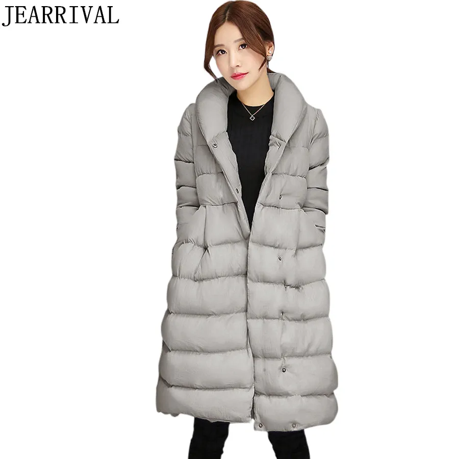 

2017 New Fashion Long Parkas Women Winter Jacket Thicken Turtleneck Warm Coat Cotton Padded Loose Outwear Casacos Feminino