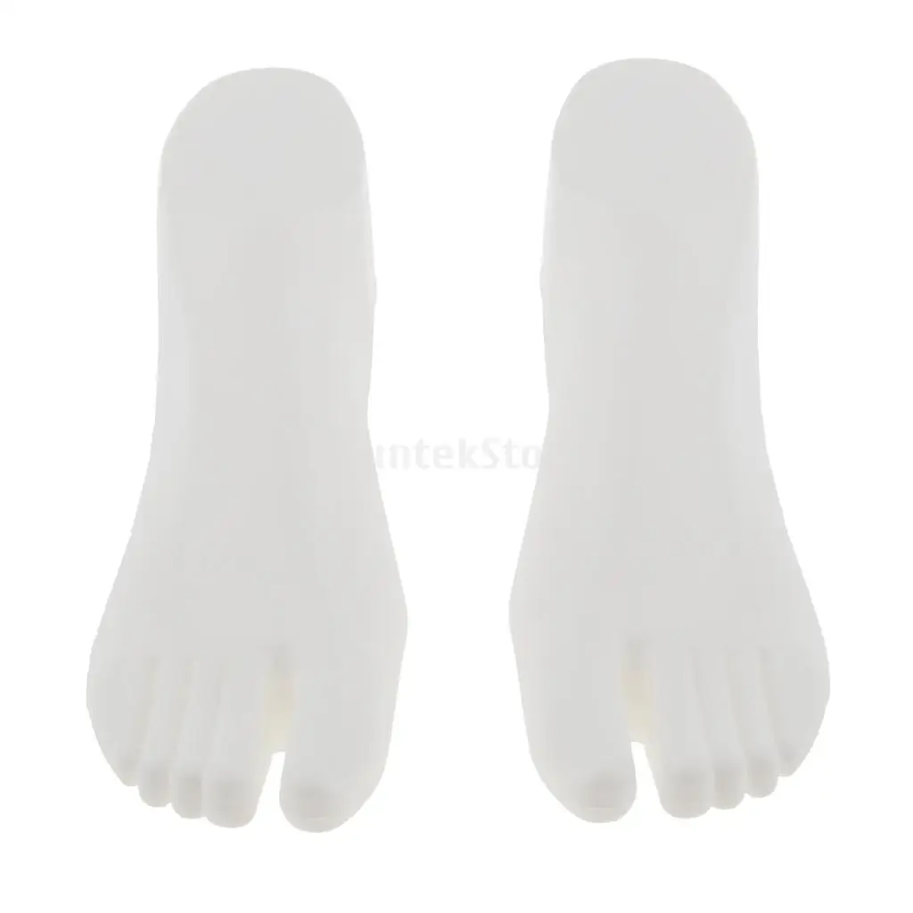 Pair 22cm Female Feet Mannequin Sock Shoes Sandal Ankle Chain Display Foot Model Stand, Plastic