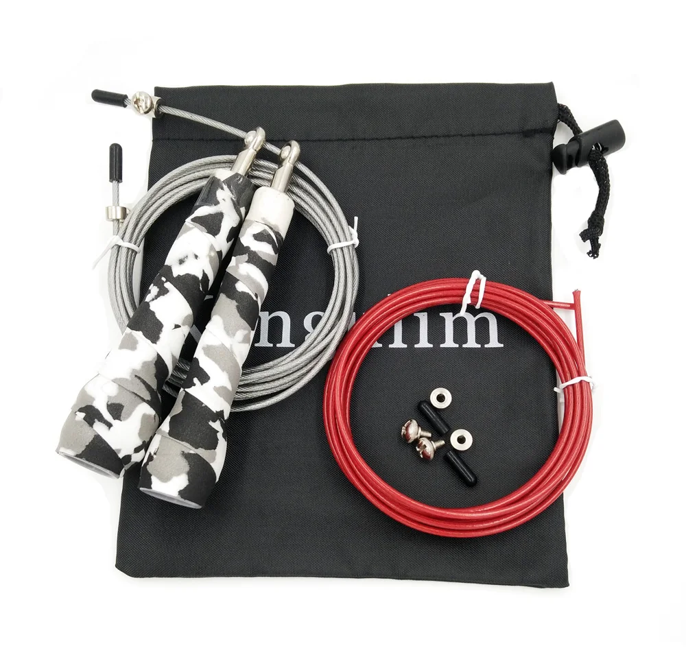 

Sweat Anti-skid Camouflage Handle Bearing Weight Skipping Rope 3 Meter Adjustable Speed Jump Rope Crossfit Fitness mma Boxing