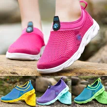Женские Модные Повседневный сетчатый дышащий без шнуровки спортивные беговые кроссовки обувь для прогулок Удобная водонепроницаемая обувь#4