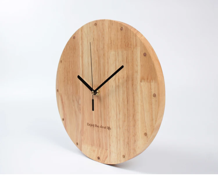 12 дюймов скандинавские современные и минималистичные круглые деревянные настенные часы креативные Модные подвесные часы спальня бесшумный ход Металлическая стрелка