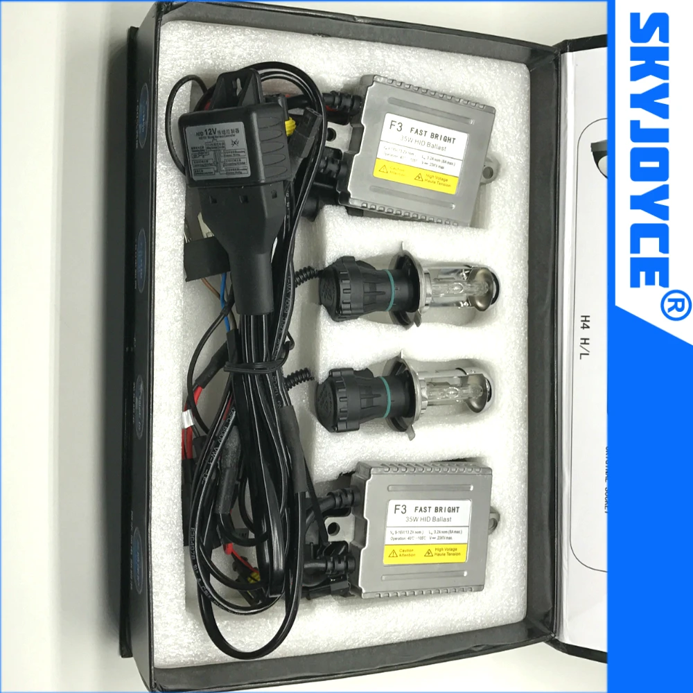 2017 NEW DLT F3 + H4 high low beam xenon headlight 35W 12V H4 HID Kit 6000K H4 3 hid xenon kit 2