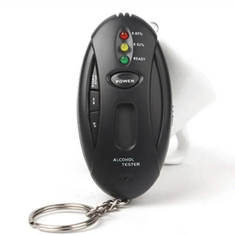 الكحول في الجسم المحمولة الحساسة التنفس اختبار إنذار أضواء دقيقة شاشة ديجيتال LCD مريحة خفيفة الوزن جيب
