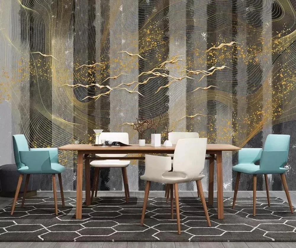 Retro abstract modern minimalist TV background wall painting | Обустройство дома