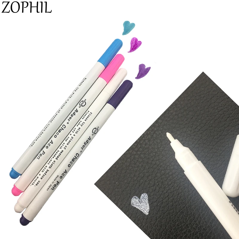 

ZOPHIL 4pcs Cross Stitch Pencil Sewing Accessories Patchwork Needlework Water Erasable Pens Fabric Markers Soluble Chalk Tool