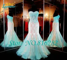 Schatz Spitze Tüll Ballkleid Bodenlangen Appliques Wulstige Mermaid Abendkleider Drapierte Lange Party Kleider 2016 Plus Größe