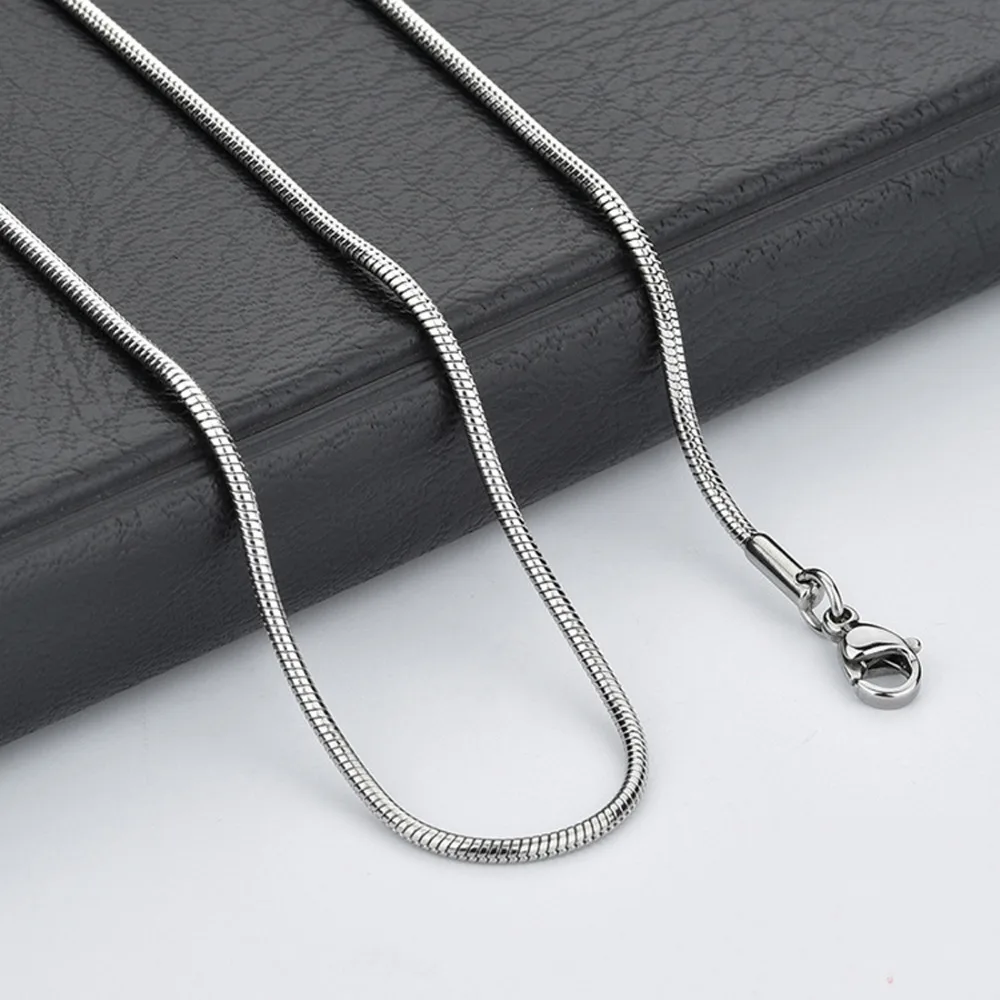 10pcs Wholesale Womens 316L Top Quality Silver Stainless Steel 1.5mm Snake Chain Necklace 16 24 ...