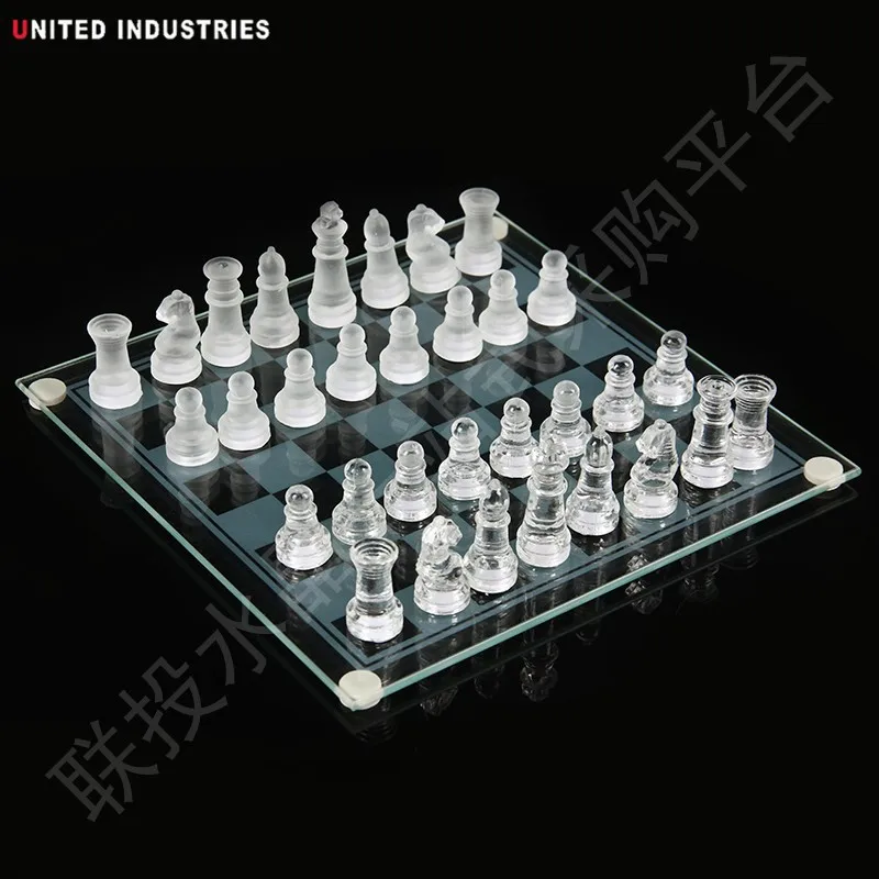 

20x20&25x25&35x35cm High quality Nice Gift Chess Checker Educational International glass Chess Pieces with New Solid Glass