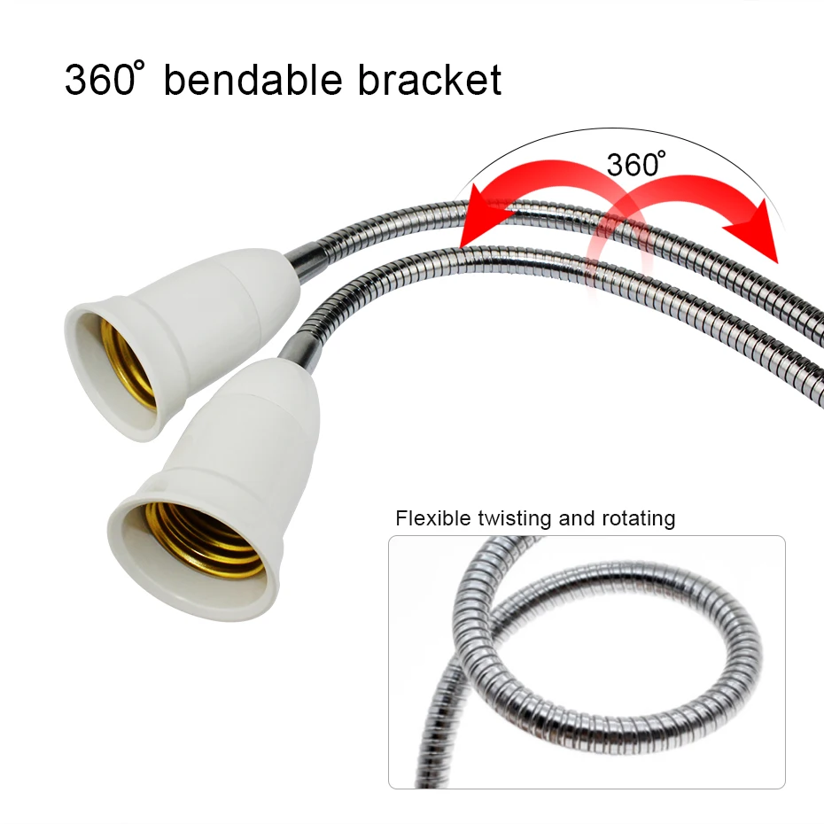 E27 светодиодный держатель лампы AC85-265V гибкий зажим держатель для лампы светодиодный светильник E27 Лампа US/EU штекер 360 градусов регулируемый держатель лампы