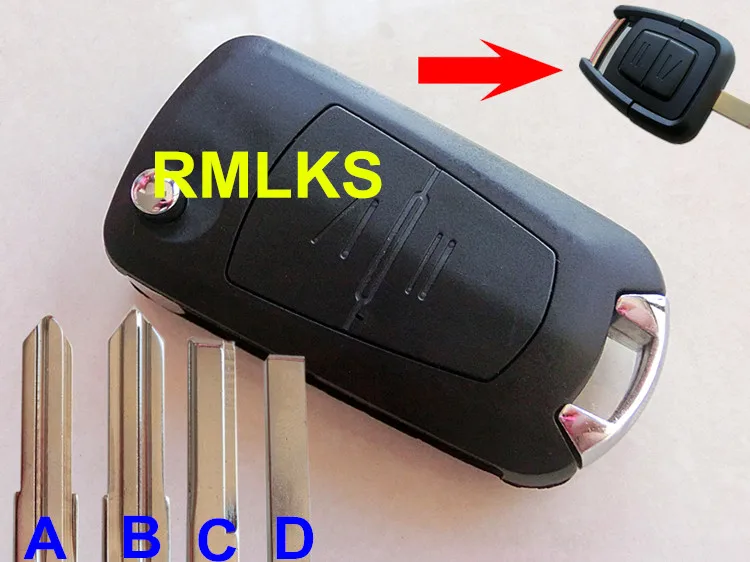 

RMLKS Folding Flip 2 Button Remote Key Fob Case Fit For Vauxhall Opel Astra Vectra Zafira Wirh HU46/HU100/Right/Left Blade