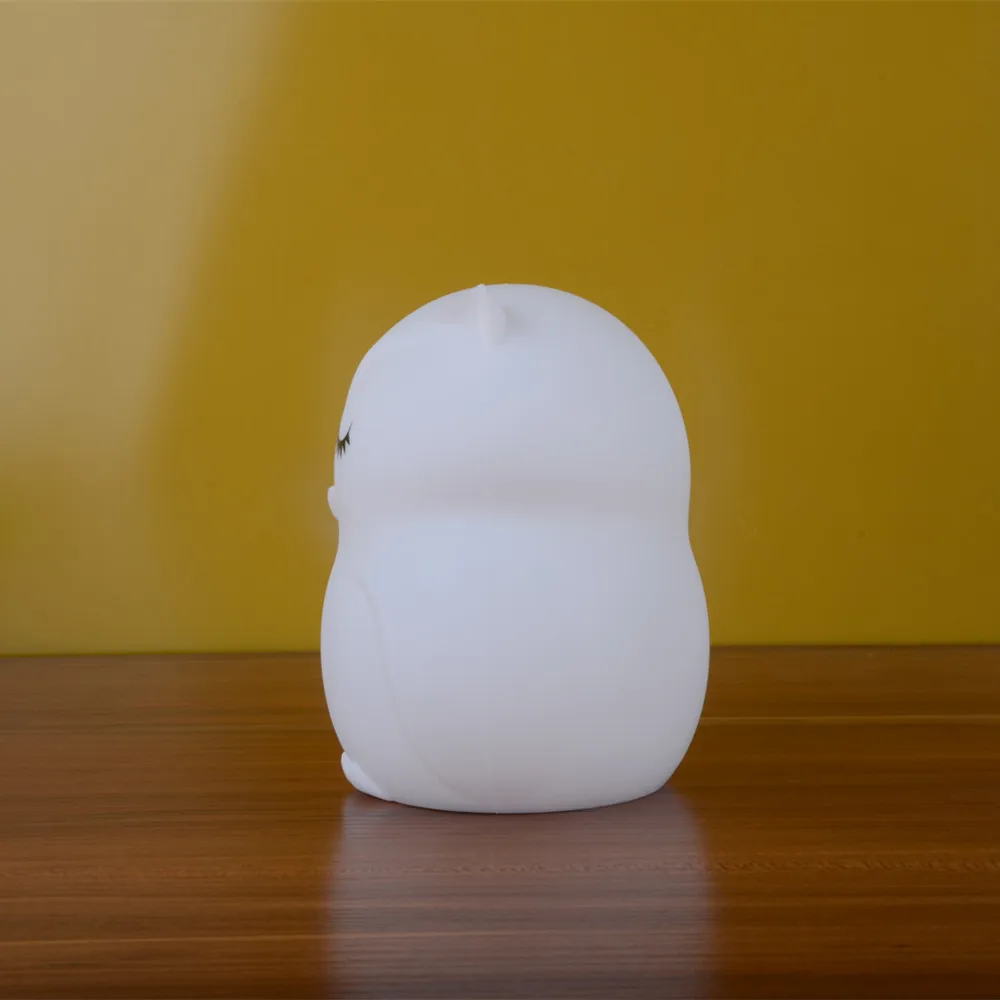 SuperNight Mini Owl LED Night Light 9 Colors Cute Cartoon Silicone Bird Lamp Bedroom Bedside Lamp for Children Kids Baby Gift (3)