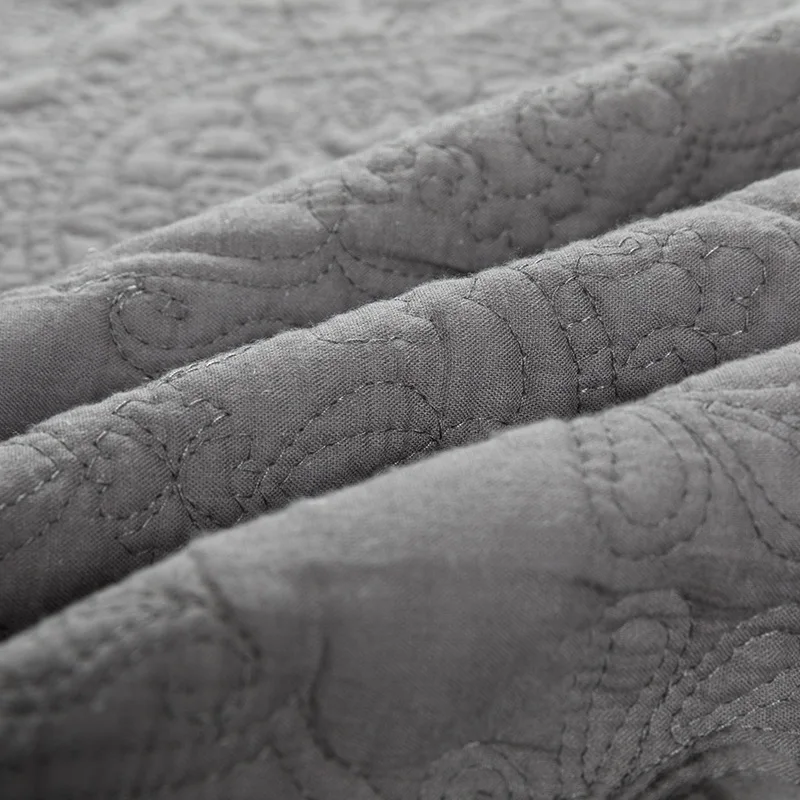 CHAUSUB постельное белье из хлопка пододеяльник набор 3 шт. серый качество вышитые стеганые одеяла наволочка King queen размер одеяло ed спальные покрывала