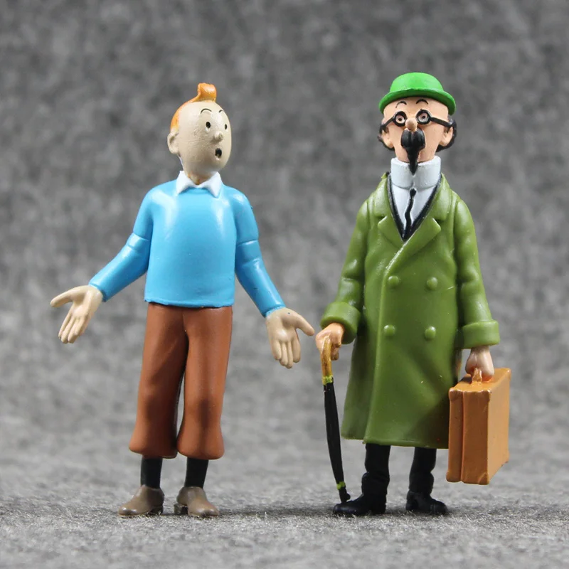 6Pcs/Lot Anime Cartoon 4-9cm The Adventures of Tintin PVC Action Figures Collectible Model Toys Gifts For Kids
