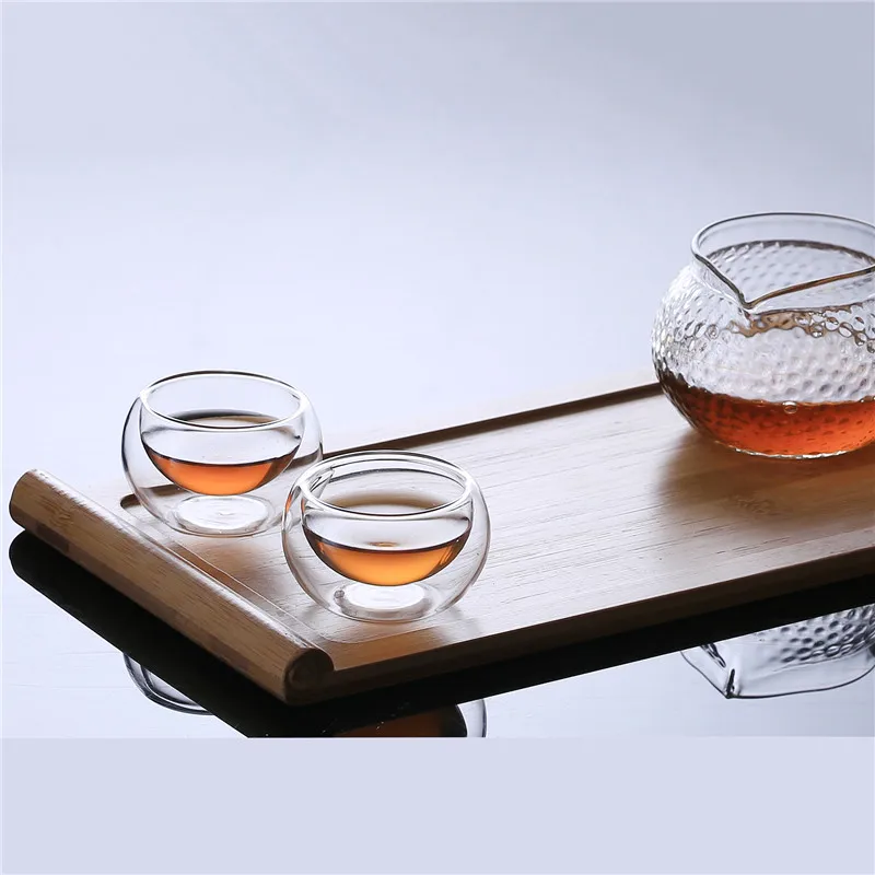 50 мл элегантная прозрачная чашка для питья термостойкая двухслойная чашка для чая чашка для воды для цветочных чашек