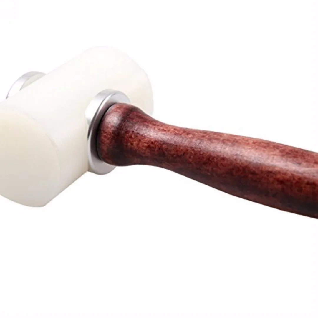 DWZ DIY Leather Cutting Hammer Leatherwork Strengthen PE Wooden Craft Stamping Tool