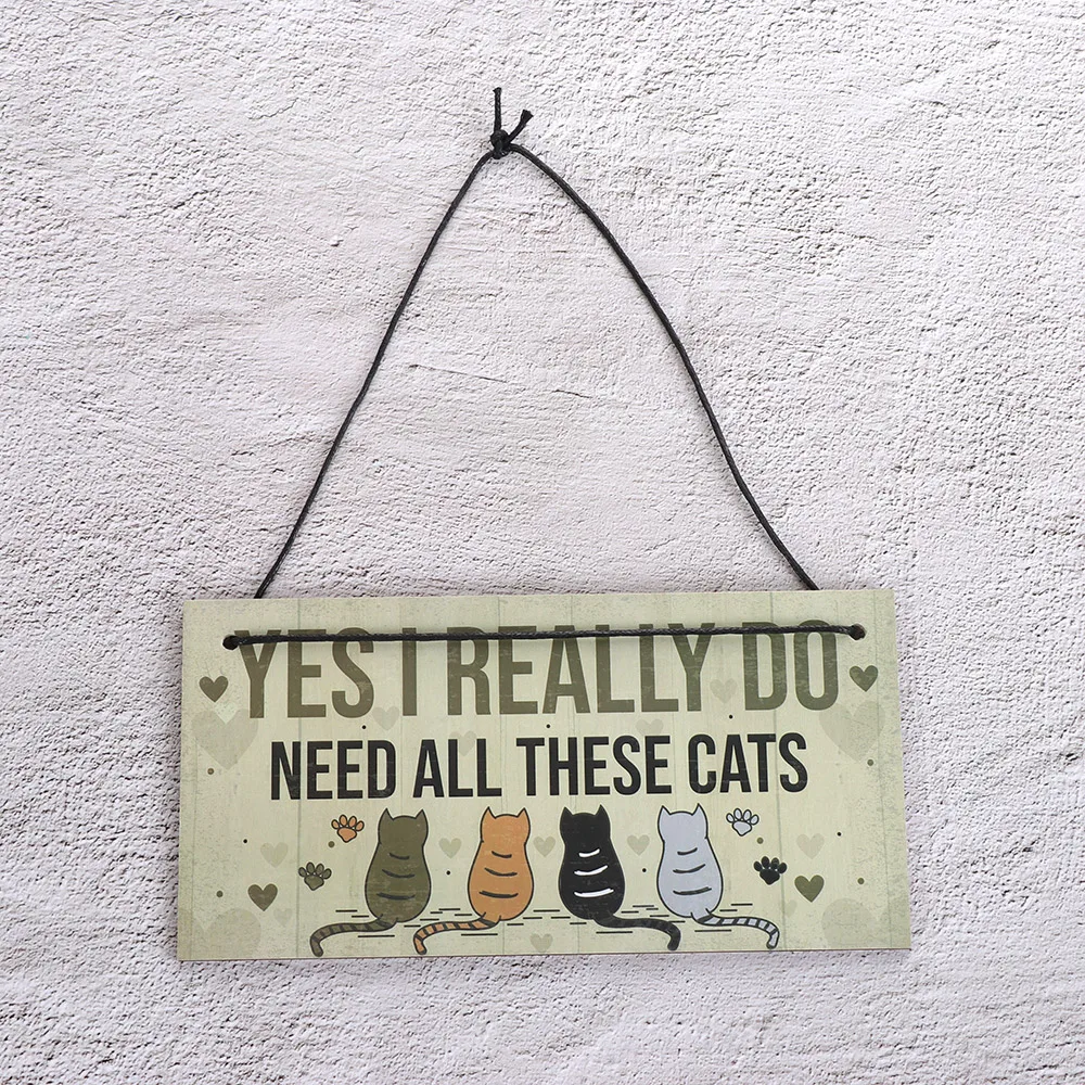 

Cute Wood Cats Hanging Plaques Bedroom Gifts Funny Novelty Christmas Birthday Gift For Pet Lover Sign Home Decoration