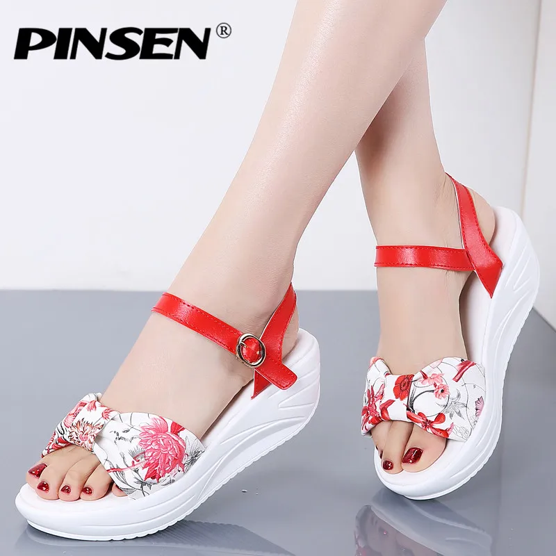 PINSEN/Модные женские босоножки Босоножки на платформе и высоком каблуке Женская