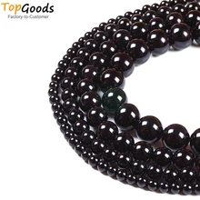 TopGoods Натуральный Камень Бисер Круглый черный агат камень браслет ювелирные изделия аксессуары 4681012 мм свободные бусины для изготовления ювелирных изделий