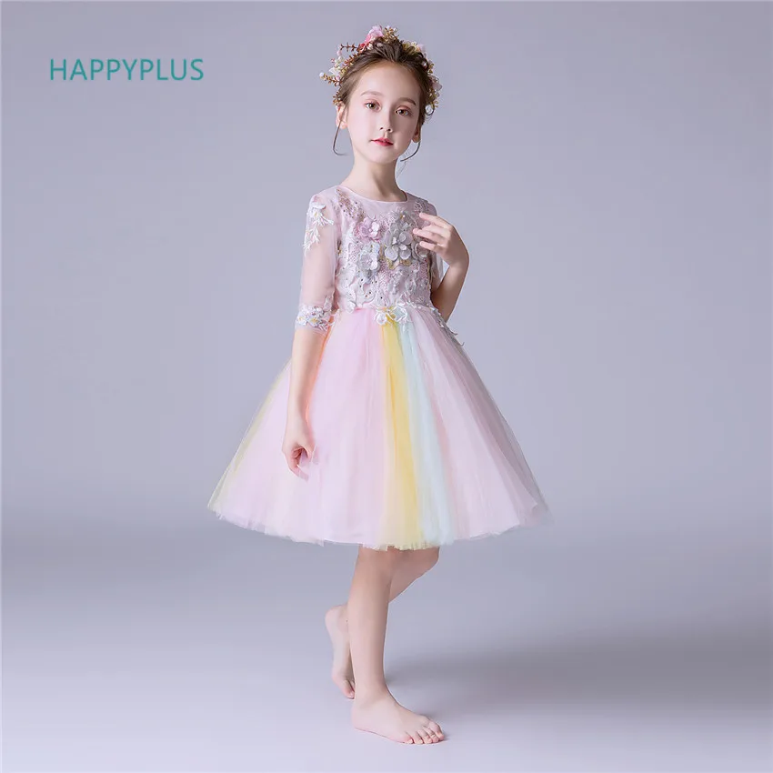 HAPPYPLUS/Новинка 2019 года праздничное платье для дня рождения с короткими рукавами