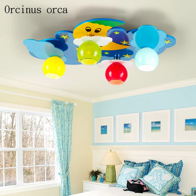 

Cartoon creative moon ceiling lamp child bedroom boy girl bedroom lamp modern simple eye protection LED ceiling lamp