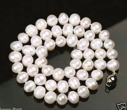 

Hot sale new Style >>>>>New Fashion Natural 9-10MM WHITE CULTURED FRESHWATER PEARL NECKLACE 18