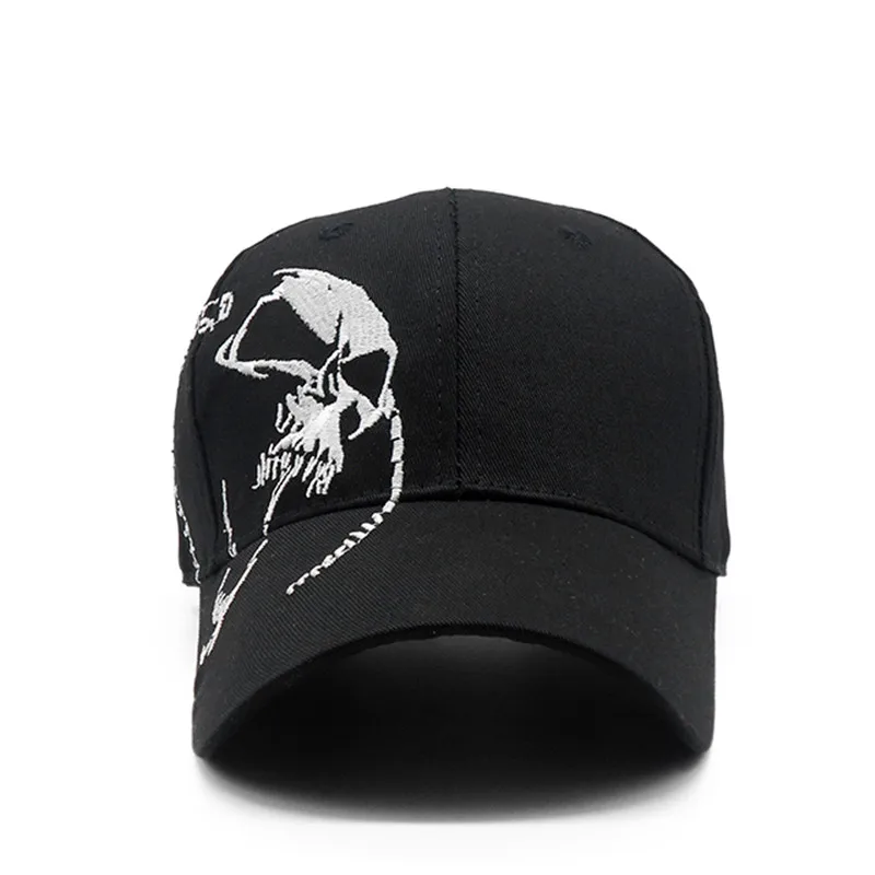 Модная весенне летняя крутая бейсболка с черепом Swag Мужская в черном цвете
