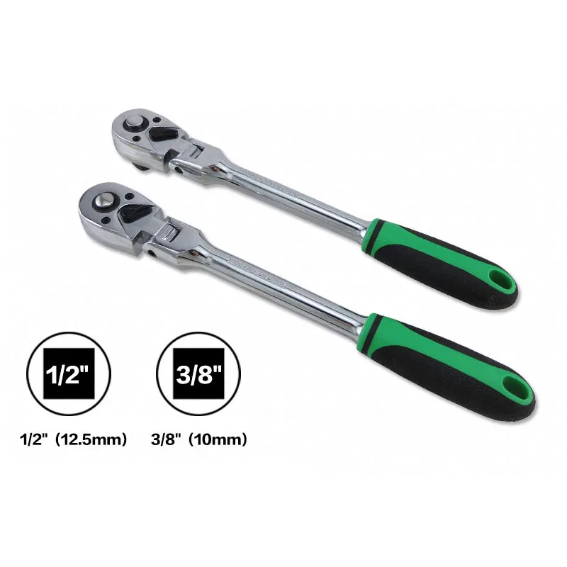 

72 Teeth CR-V Universal Flexible Head Socket Ratchet Wrench Hand Tool Quick Socket Spanner Auto Repair Tools 3/8" 1/2"