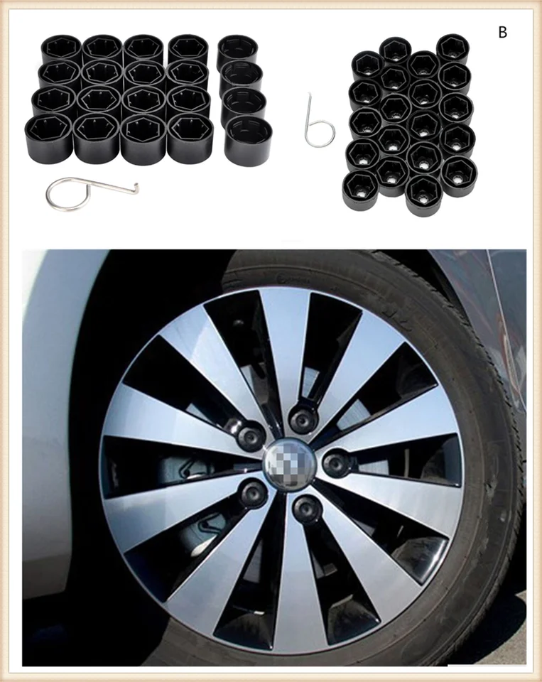 20 X Perno Tuerca de Rueda de Cromo cubre 17mm para SKODA OCTAVIA VRS Mk2 Mk3 2006-2019